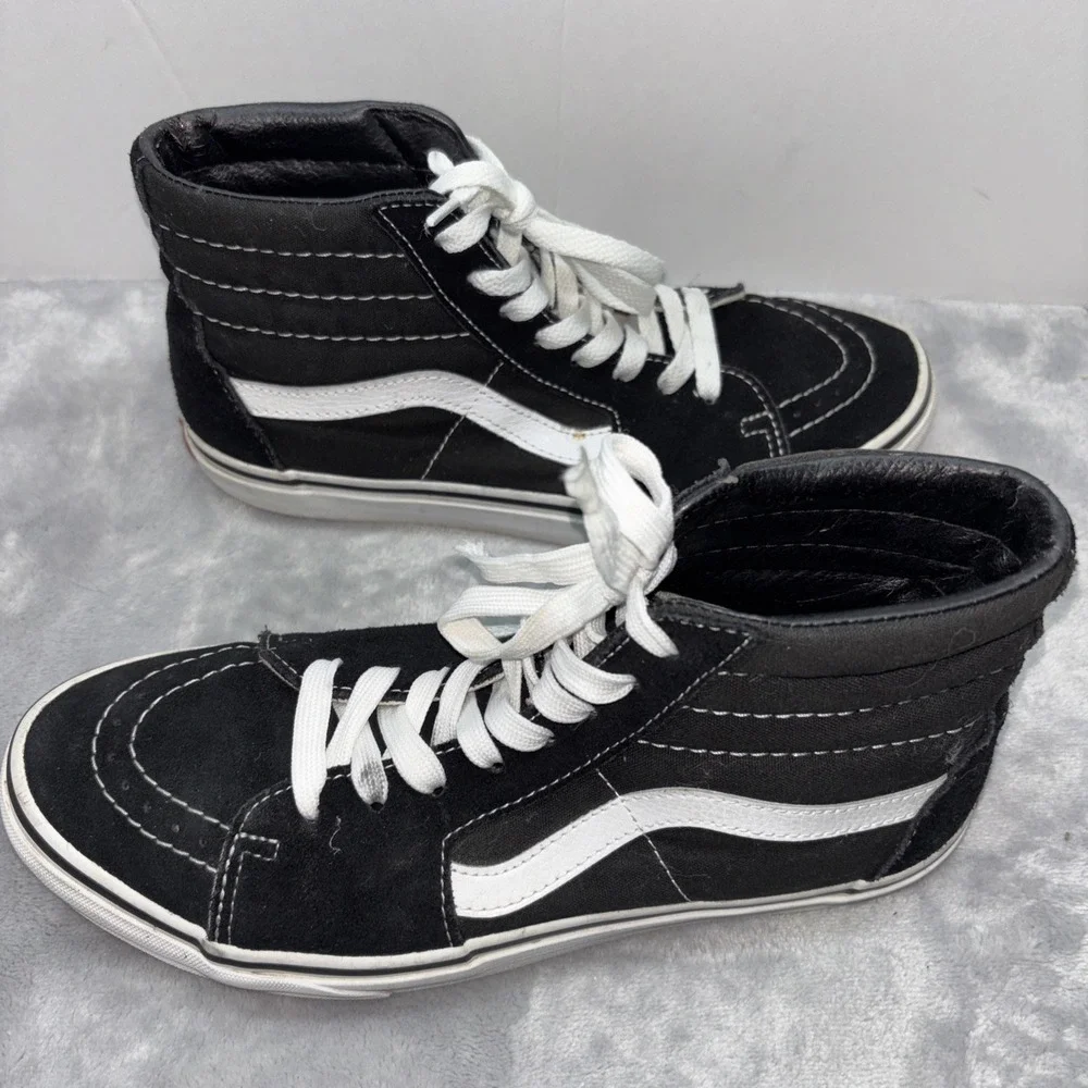 Vans Sk8-Hi High Top Sneakers Black White Mens 7 Womens 8.5 Skate Shoes 507698